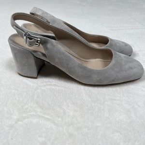 Vionic Nareen Suede Slingback Pump Block Heel Shoes Womens Sz 10